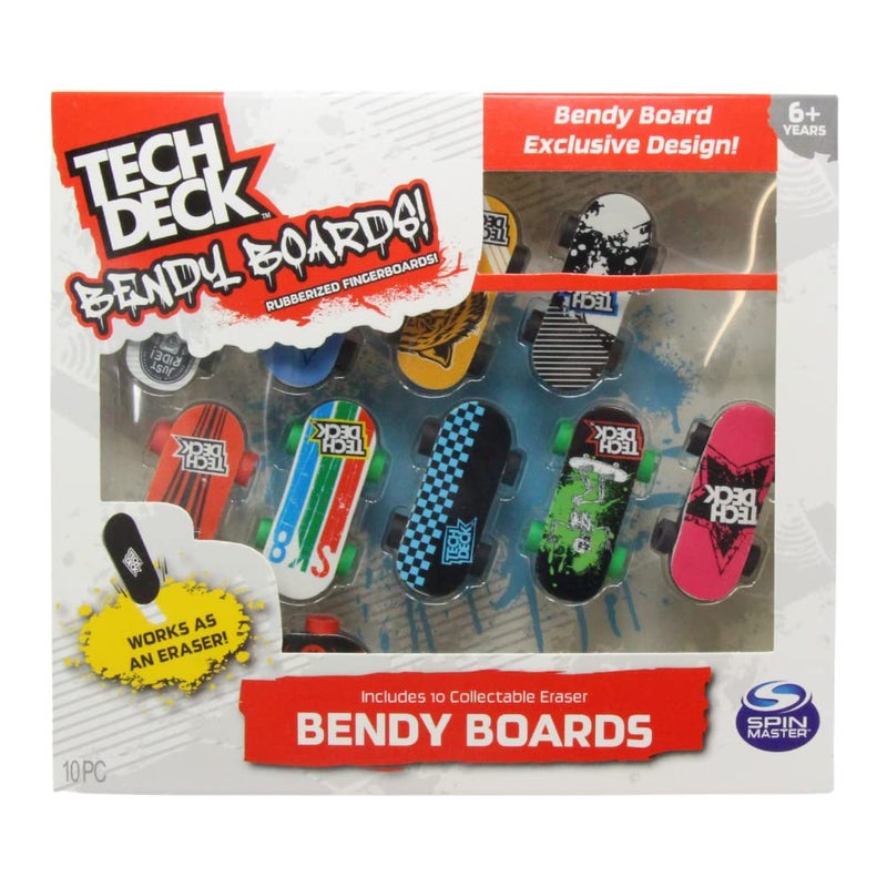 تيك ديك مجموعة ألواح Bendy من 5 قطع من TECH DECK، لوحات أصابع مطاطية مع عجلات عمل لاستخدامها كممحاة صغيرة لألواح التزلج - Image 2